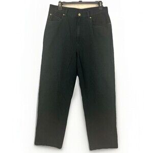 Ralph Lauren Black Denim Jeans Womens SZ 8M Relaxed Fit Straight Leg hi rise